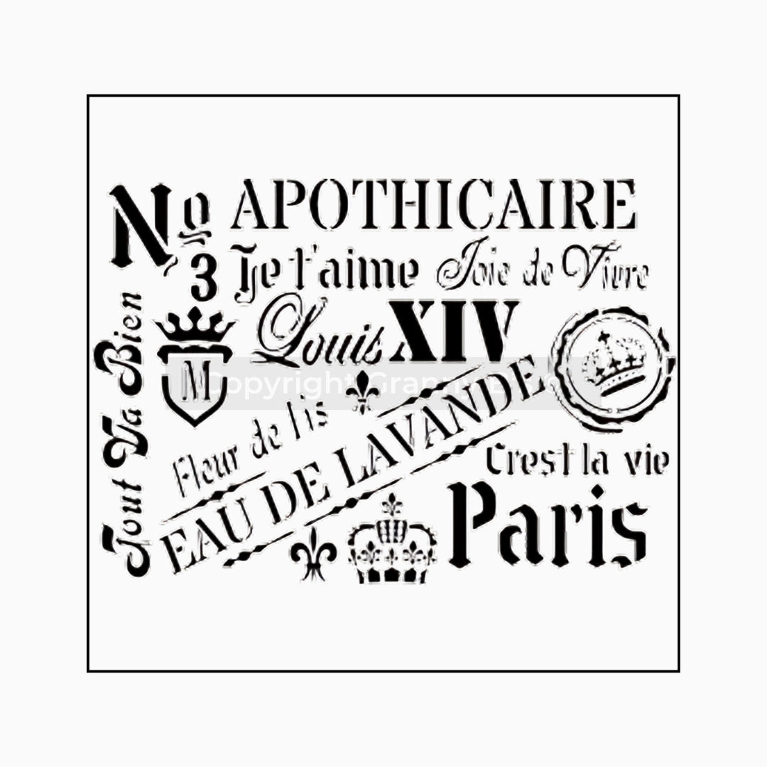 Apothicaire Stencil - Granny B's Old Fashioned Paint