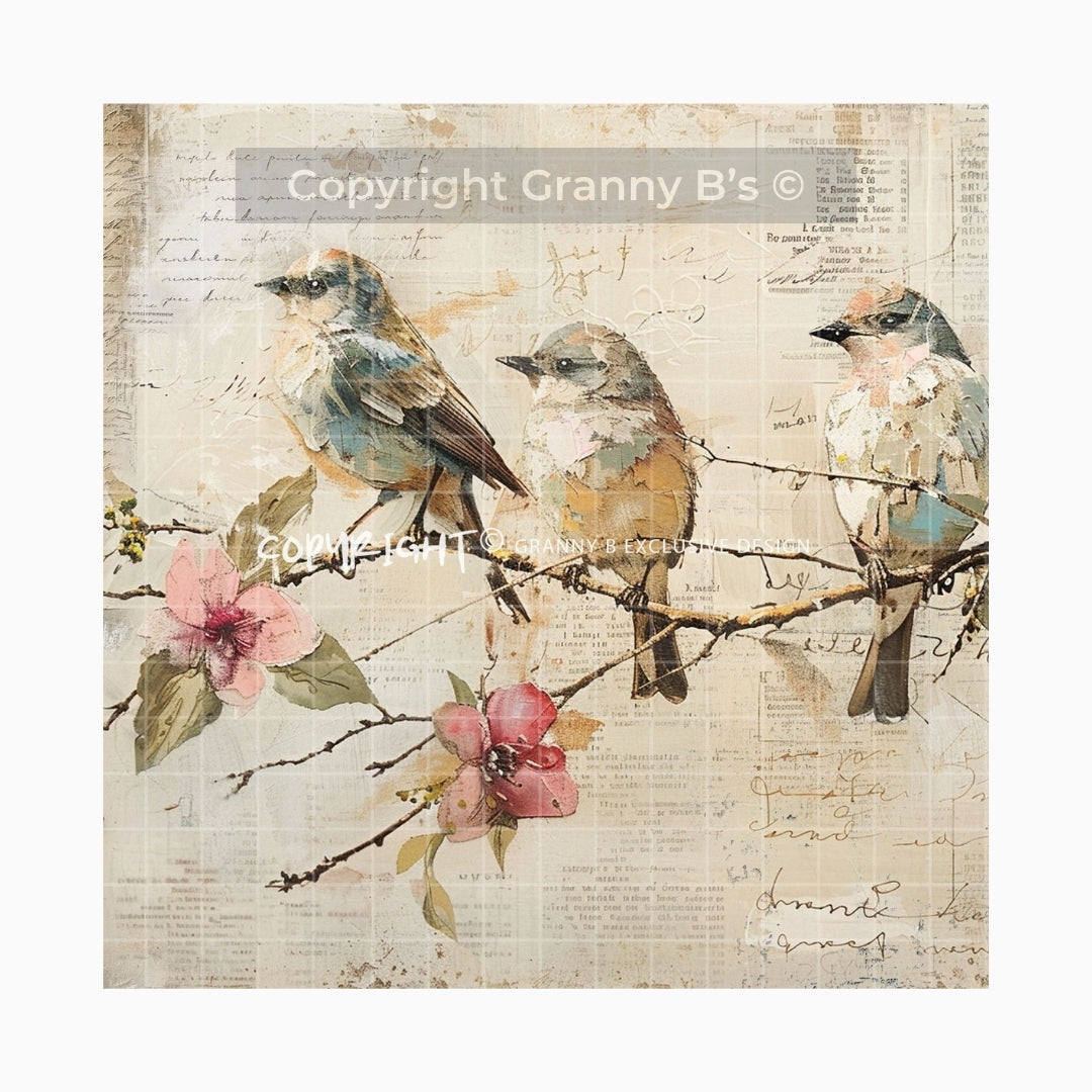 ‘Birds of a Feather' Decoupage Tissue