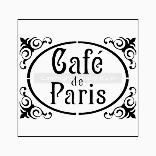 Cafe De Paris SINGLE Stencil - Granny B's Old Fashioned Paint