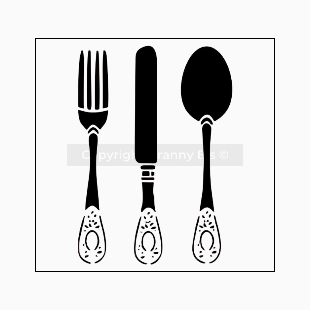 Cutlery Stencil - Granny B's Old Fashioned Paint