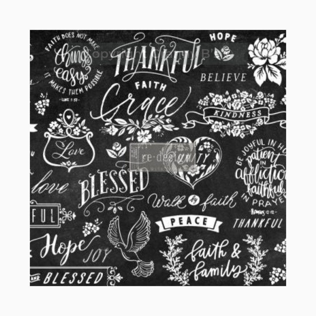 Decoupage Tissue Paper- Thankful & Blessed II