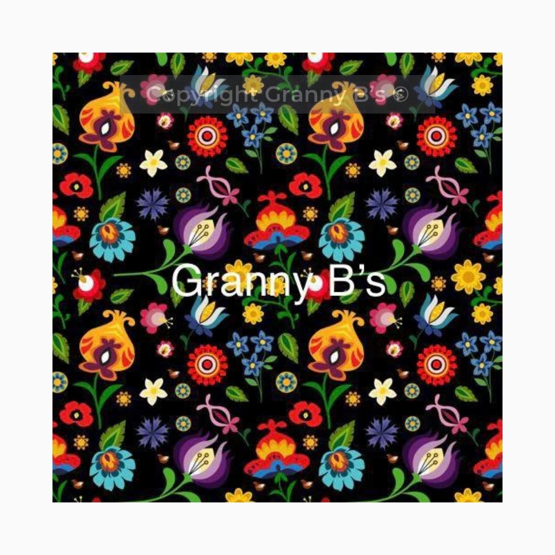 Folk Floral Dark Pattern by Granny Chic Decoupage Tissue