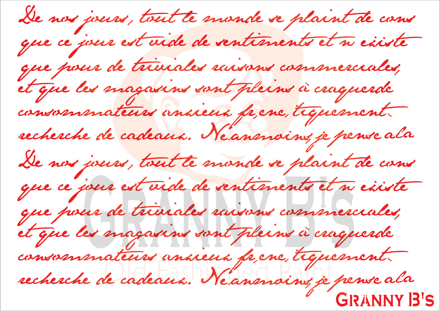 French Script Stencil