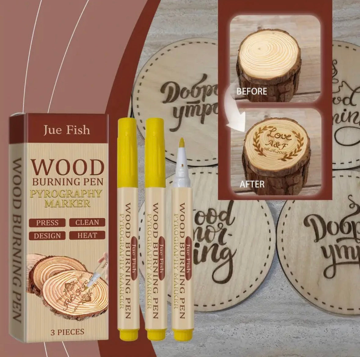 Wood Burning Marker 3 pack