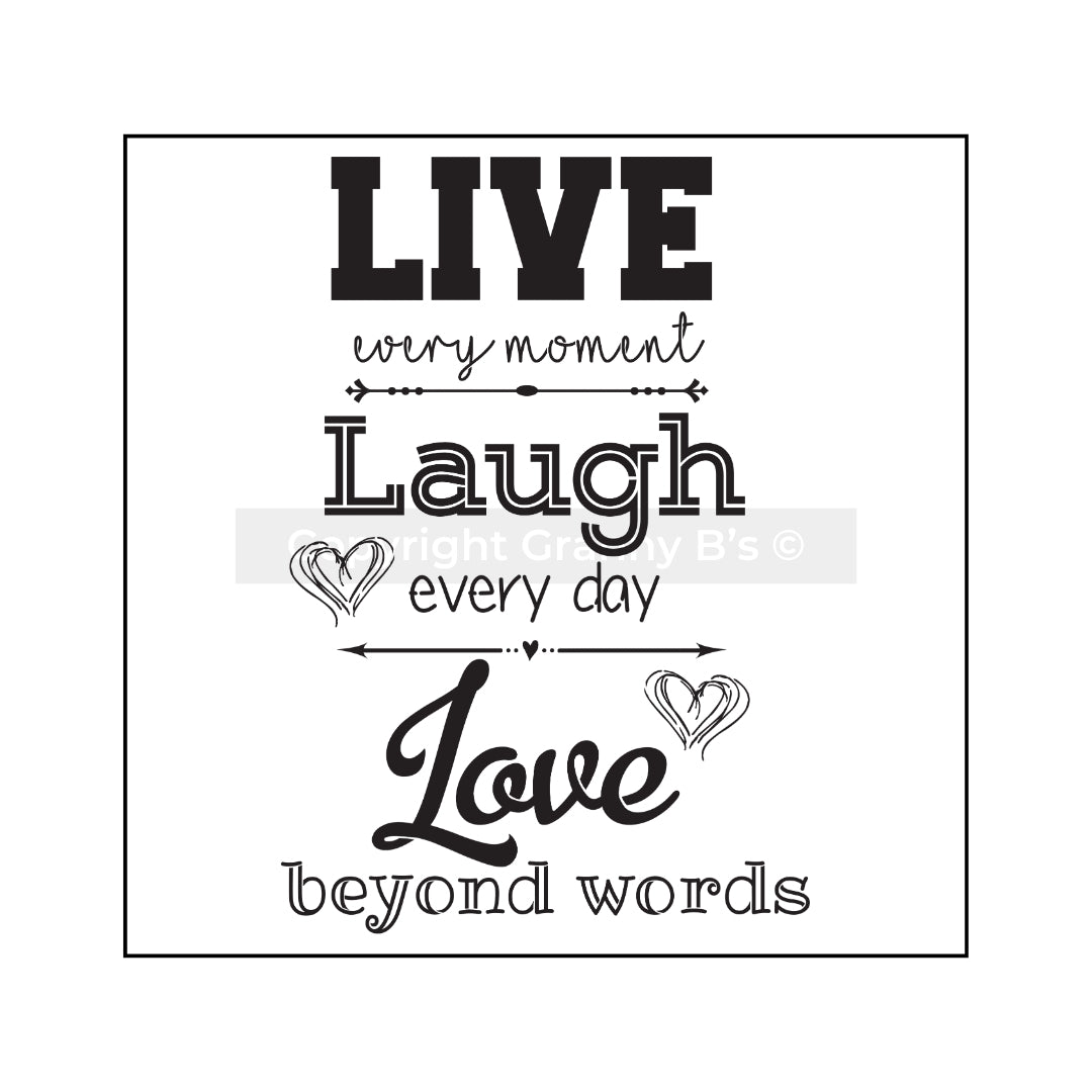 Live, Love, Laugh Stencil - Granny B's Old Fashioned Paint