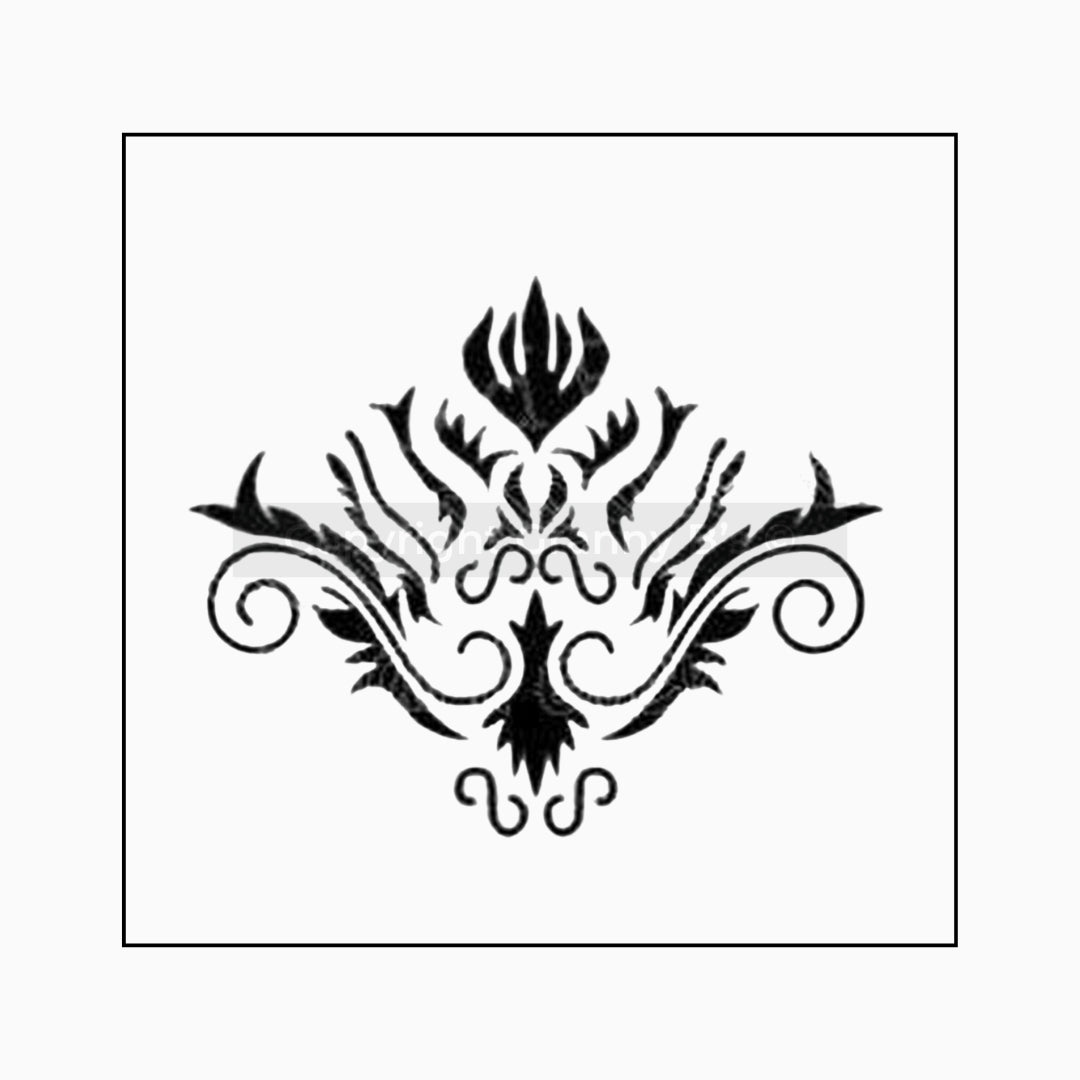 Postcard Stencil Damask - Granny B's Old Fashioned Paint