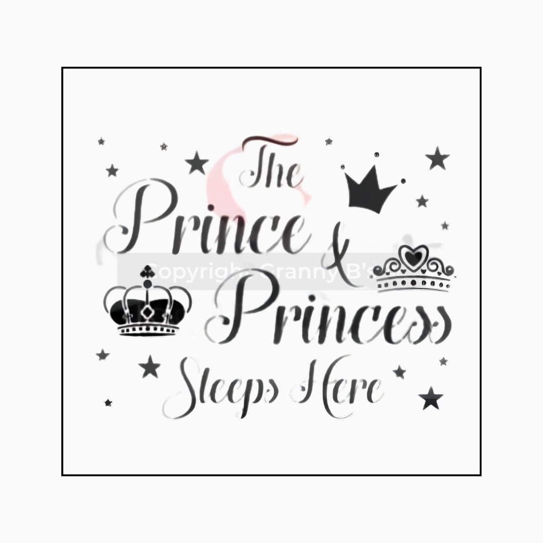 Prince & Princess Stencil - Granny B's Old Fashioned Paint