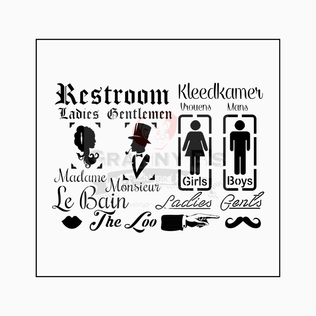 Restroom Stencil - Granny B's Old Fashioned Paint
