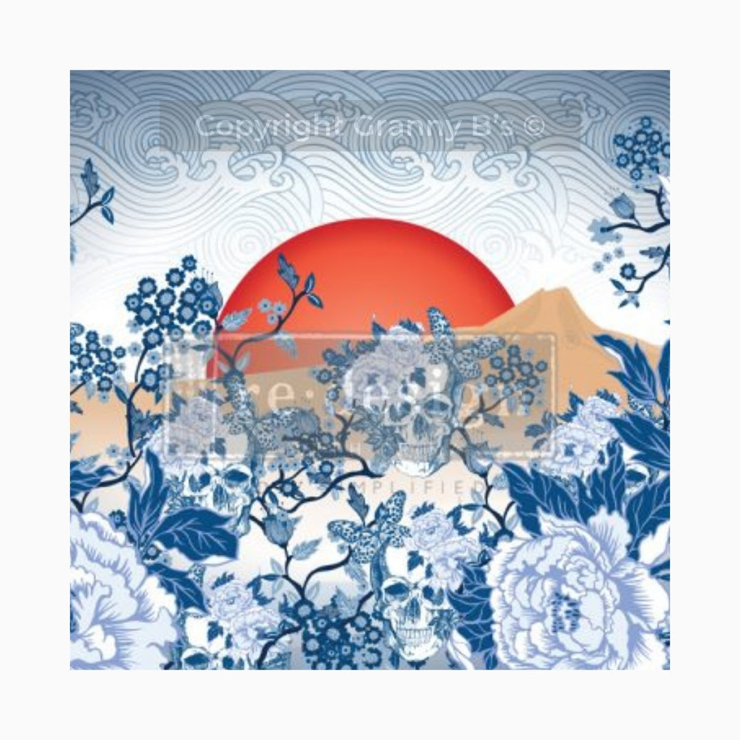 ‘Skull Chinoiserie’ - Decoupage Tissue Paper