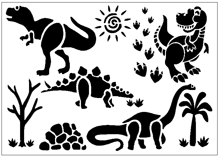 Dinosaurs Stencil - mylar