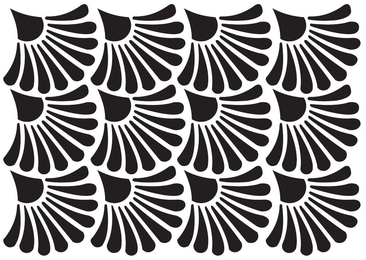 Geo Shells Stencil - Granny B's Old Fashioned Paint