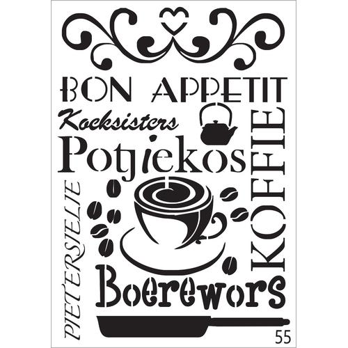 Bon appetite in Afrikaans A Stencil - Granny B's Old Fashioned Paint