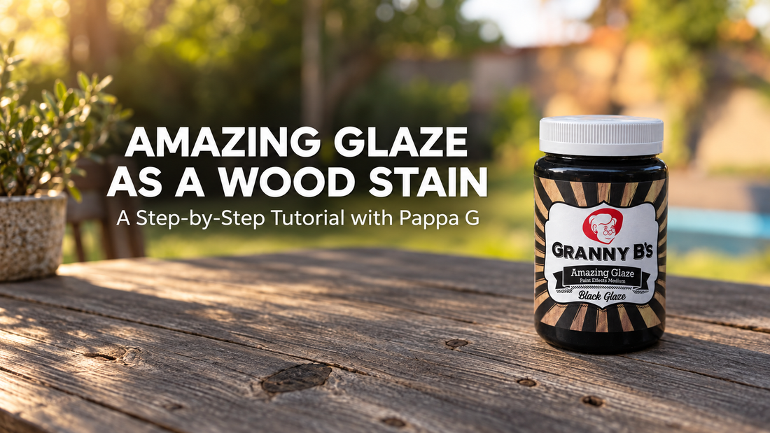 Granny B’s Amazing Glaze Black used as a water-based wood stain tutorial