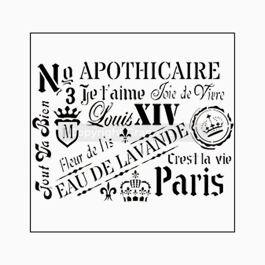 Apothicaire Stencil - Granny B's Old Fashioned Paint
