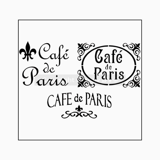 Cafe De Paris MULTI Stencil - Granny B's Old Fashioned Paint