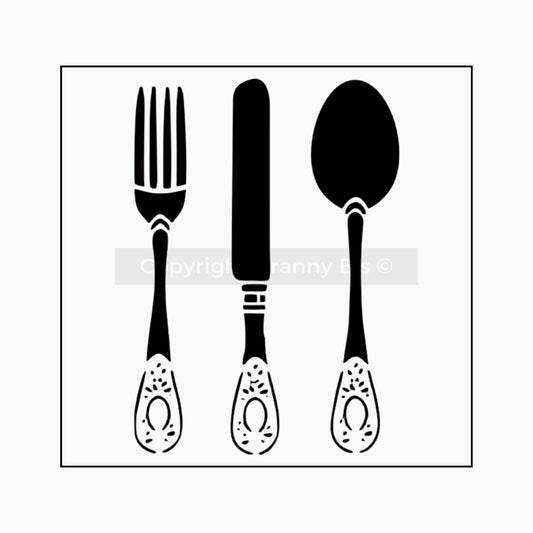 Cutlery Stencil - Granny B's Old Fashioned Paint