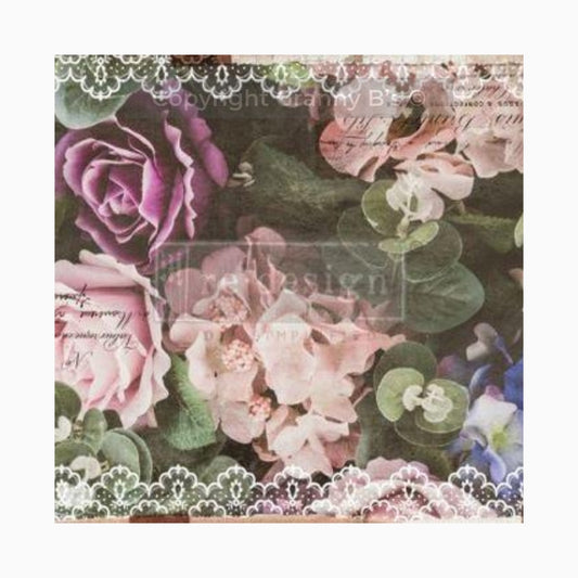 Dark Lace Floral - Decor Decoupage Tissue