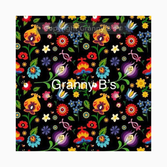 Folk Floral Dark Pattern by Granny Chic Decoupage Tissue