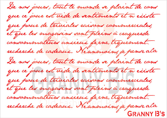French Script Stencil