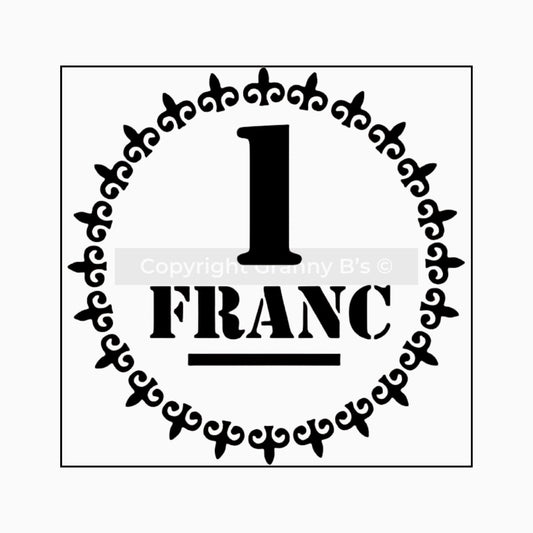 French Franc Stencil - Granny B's Old Fashioned Paint