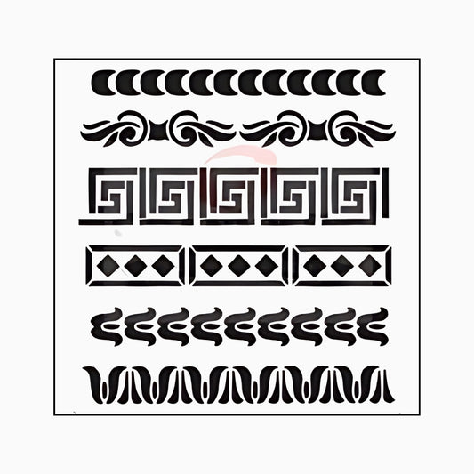 Funky Borders Stencil - Granny B's Old Fashioned Paint