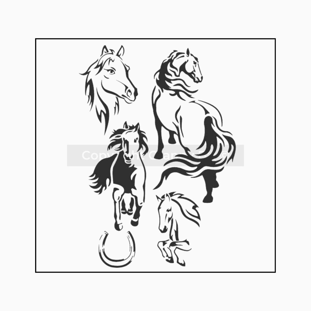 Horses Stencil - Granny B's Old Fashioned Paint