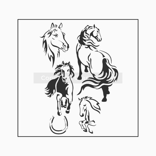 Horses Stencil - Granny B's Old Fashioned Paint