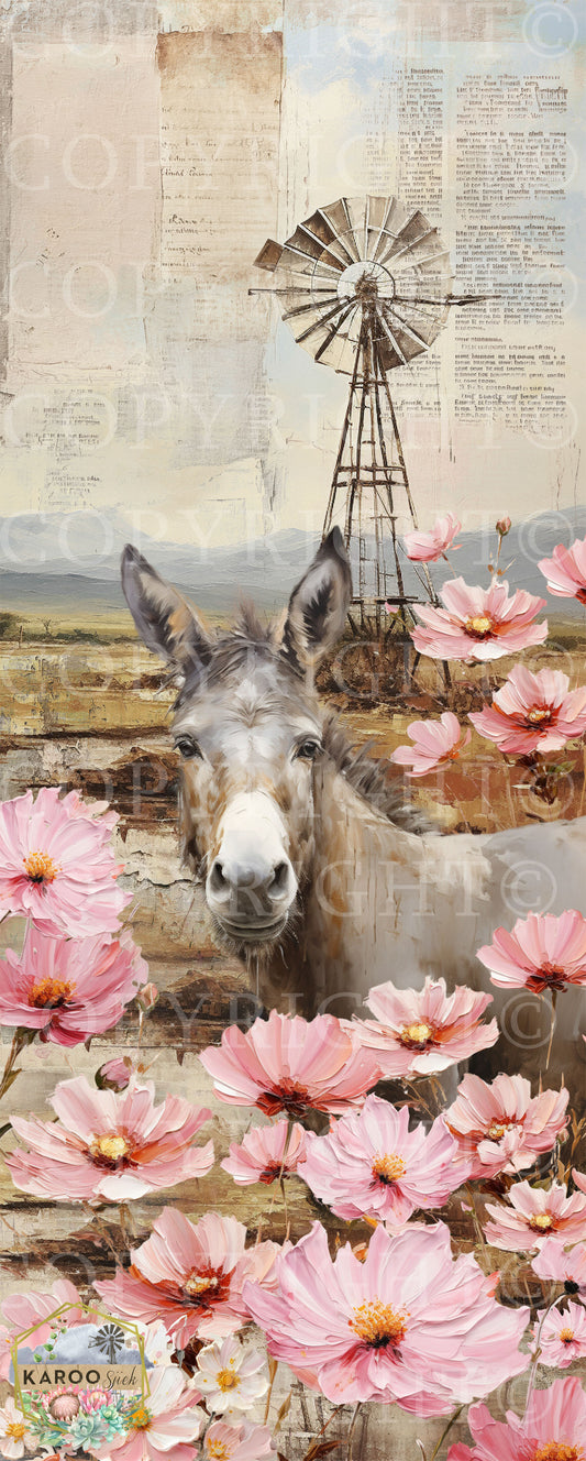 "Donkey & Windmill' Door Design Decoupage Tissue