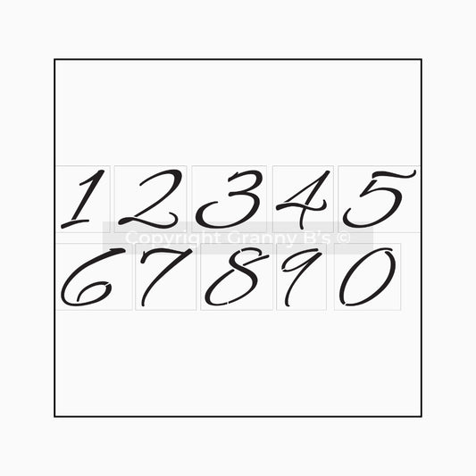 Numbers 0-9 (Individual Numbers on Each Stencil - pack of 10) - Granny B's Old Fashioned Paint