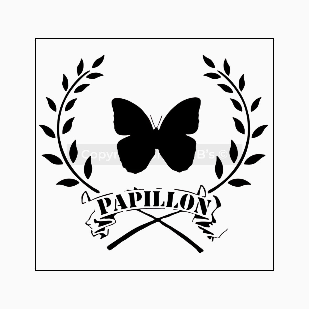Papillon Wreath Stencil - Granny B's Old Fashioned Paint