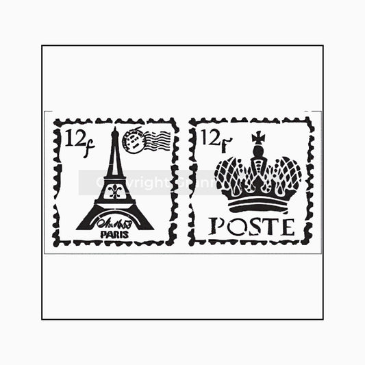 Postage Stamp France Stencil - Granny B's Old Fashioned Paint