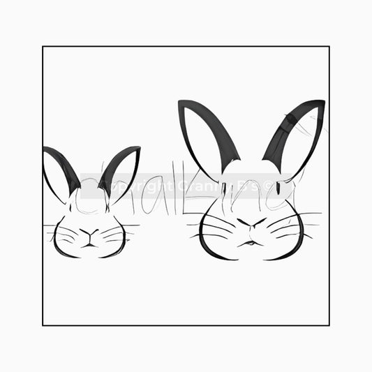Postcard Stencils Bunnies - Granny B's Old Fashioned Paint