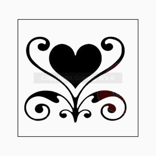 Postcard Stencil Heart - Granny B's Old Fashioned Paint