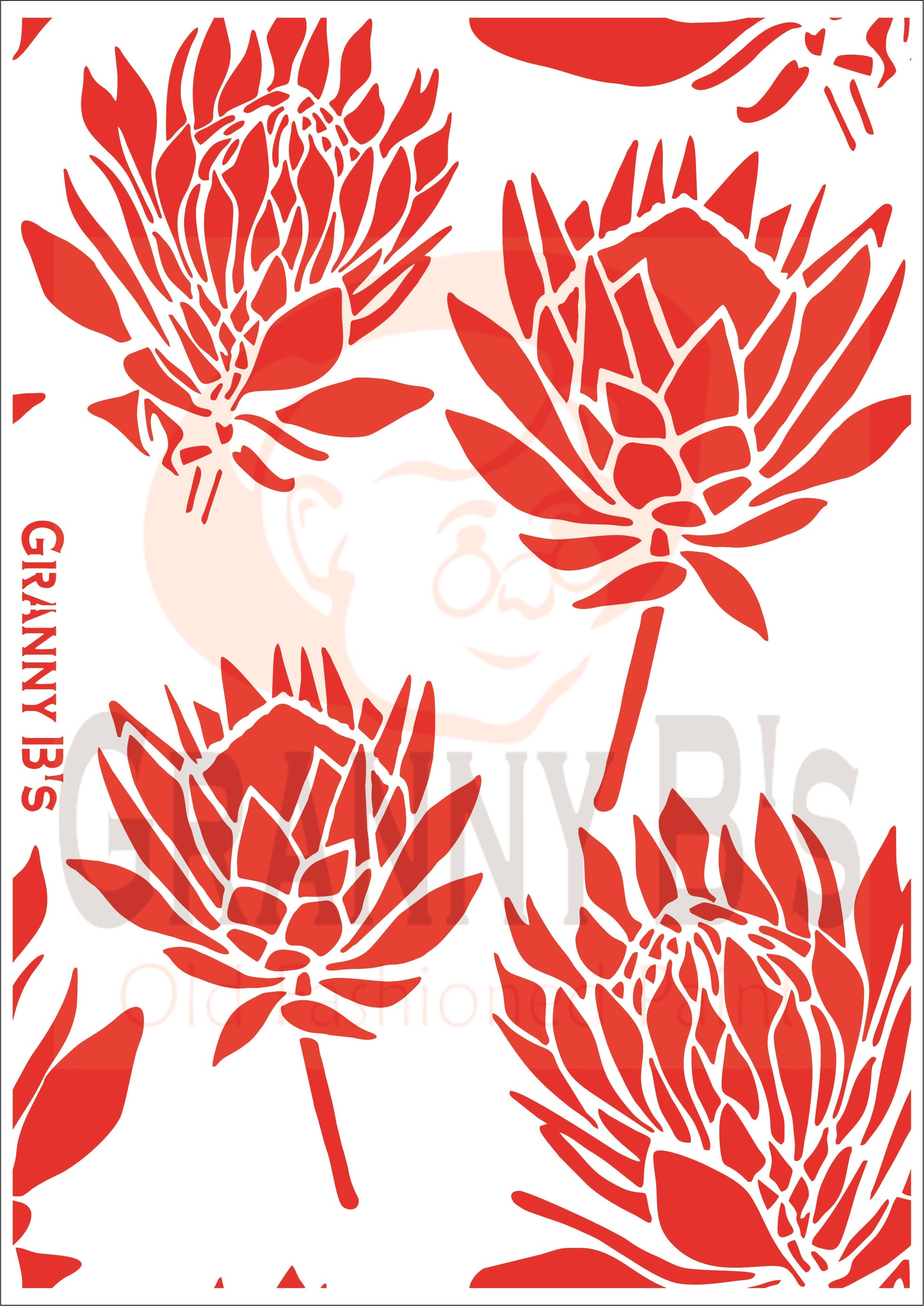 Protea Stencil - Granny B's Old Fashioned Paint