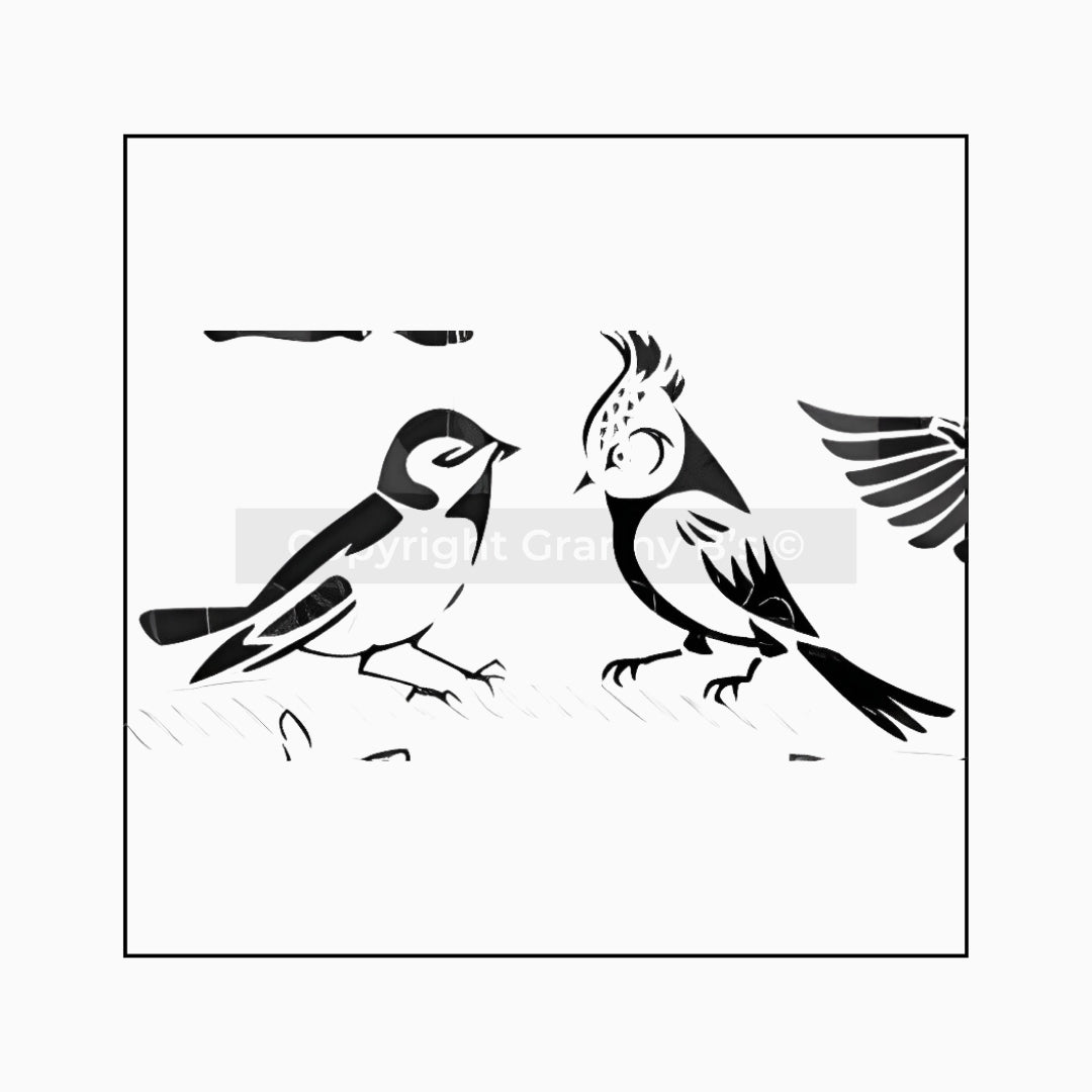 Stencils Postcard Birds Design