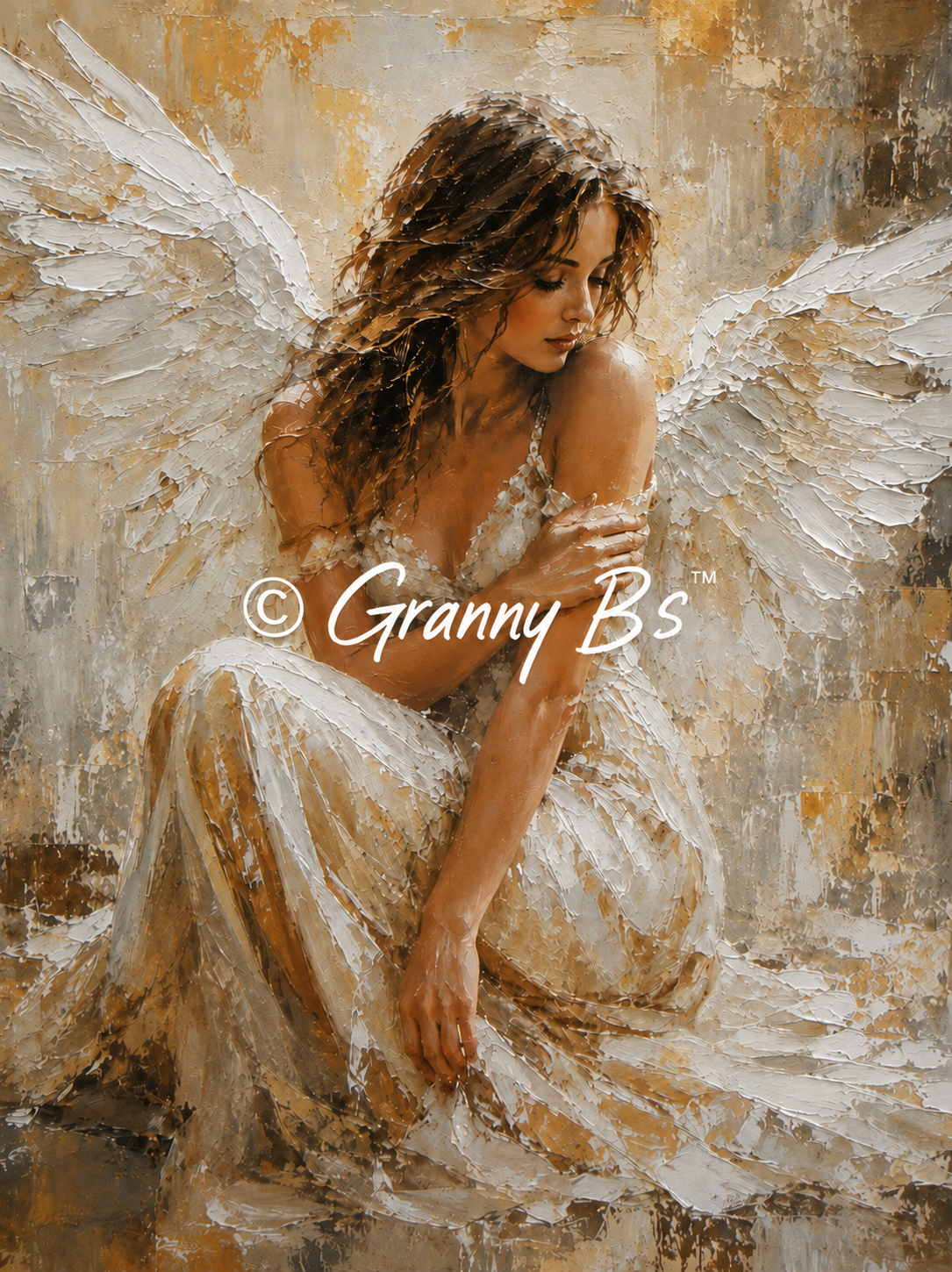 Painted Angel  - Decoupage Fibre Tissue A1 + Free A4