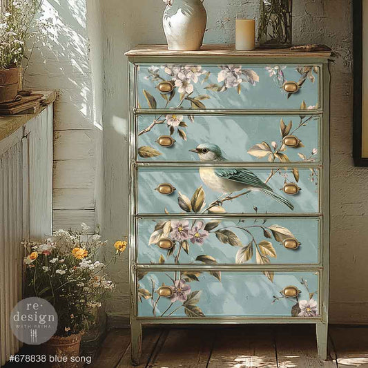 Blue Song- Decoupage Tissue Paper