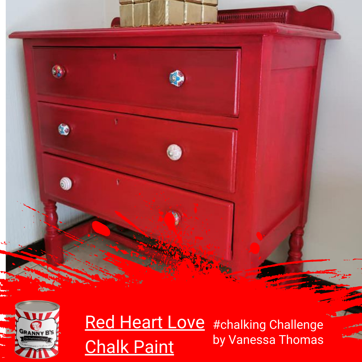 Red chalk paint furniture deals