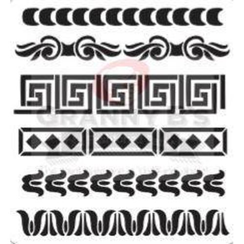 Funky Borders Stencil - Granny B's Old Fashioned Paint