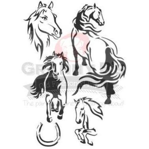 Horses Stencil - Granny B's Old Fashioned Paint