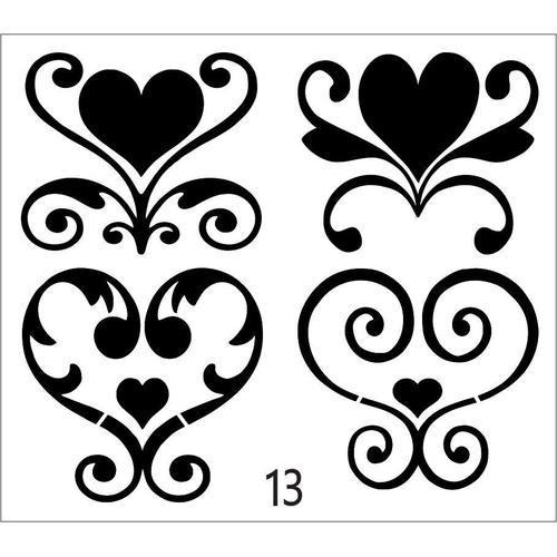 Stencil Heart Damask - Granny B's Old Fashioned Paint
