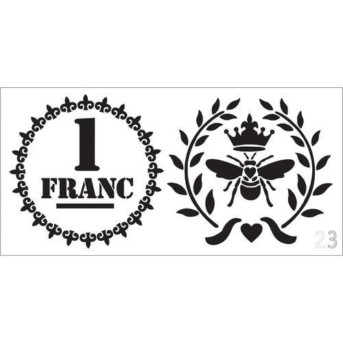 Franc and French Bee Wreath Stencil - Granny B's Old Fashioned Paint