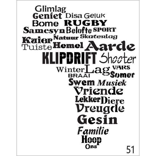 Afrika (Afrikaans) Stencil - Granny B's Old Fashioned Paint