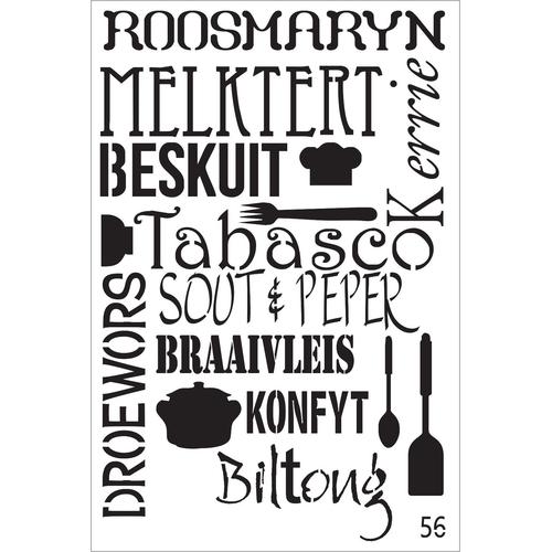 Bon appetite in Afrikaans B Stencil - Granny B's Old Fashioned Paint
