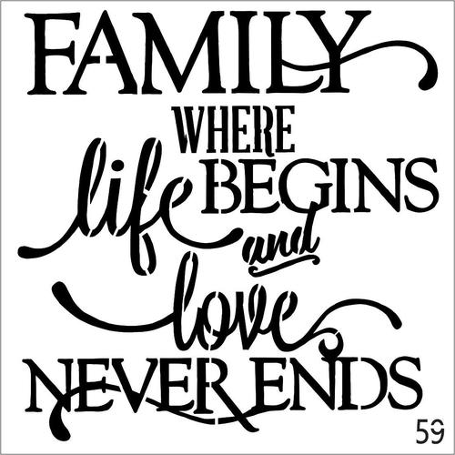 Family Where Life Begins Stencil - Granny B's Old Fashioned Paint