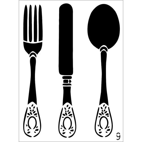 Cutlery Stencil - Granny B's Old Fashioned Paint