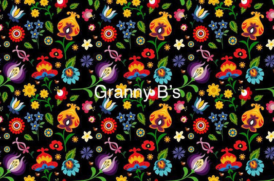 Folk Floral Dark Pattern by Granny Chic Decoupage Tissue